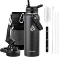 40oz Insulated Water Bottle, Triple Wall Vacuum Stainless Steel Water Bottles - Keeps Cold 48H, Reusable Metal water flask Jug for Gym, Sports, Camping, Hiking,Travel, Starry Sky-Black