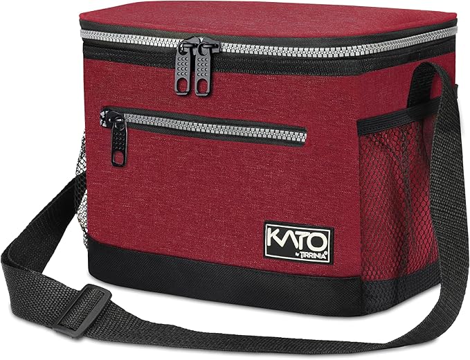 Tirrinia Insulated Lunch Box for Men/Women, Leakproof Lunch Bag for School Work, Large Lunch Tote Kids Boys Girls Student Back to School, Soft Cooler Office Picnic Beach Camping for Adults,Red