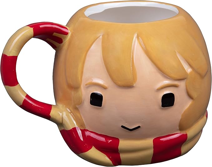 Harry Potter Hermione Granger Coffee Mug, 24 oz - Cute Chibi Design with Gryffindor Scarf Handle - Officially Licensed - Book & Movie Gift for Kids, Teens, Adults
