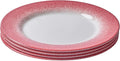 Portmeirion Potter's Mist 10.5" Dinner Plate (Set of 4) - Handcrafted Earthenware Plates with Red Accent Rim, Microwave & Dishwasher Safe - Ideal Tableware for Modern & Traditional Dining (Red Mist)