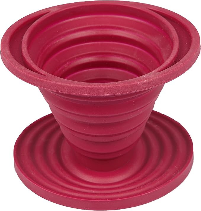 SlickDrip Pour Over Coffee Dripper-Collapsible, Reusable Silicone Coffee Filter Cone-Manual Coffee Brewer Makes One to Two Cups of Strong Brew-Great for Hiking, Camping, Xmas Holiday Gifts