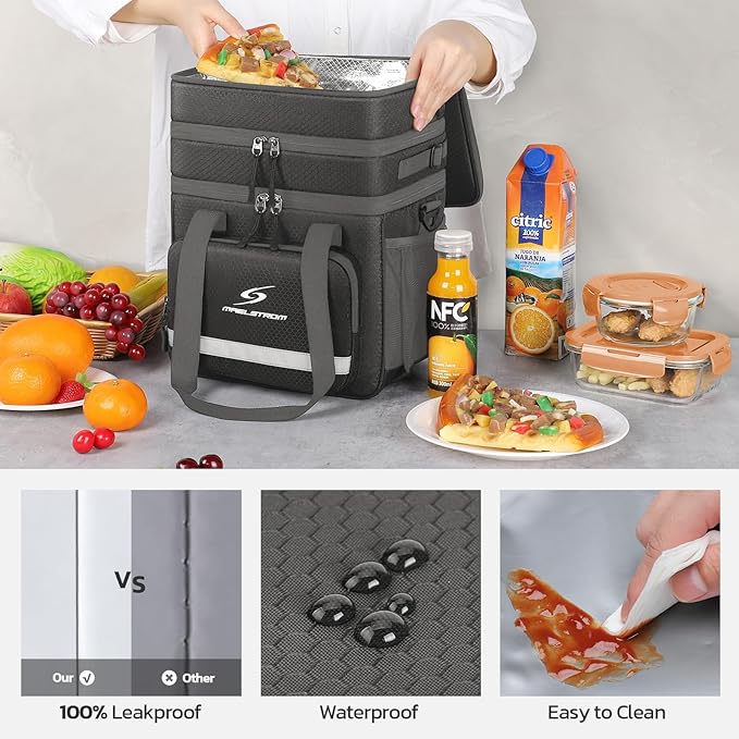 Maelstrom Lunch Box for Men,Insulated Lunch Bag Women/Men,Leakproof Lunch Cooler Bag, Lunch Tote Bag