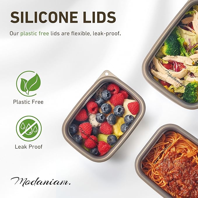 Stainless Steel Lunch Box Adult| Meal Prep| Food Storage| Stainless Steel Lunch Containers with clear Silicone Lids| Leak Proof|20,30, 40 OZ| Bento Box | Metal lunch Box |Lunchbox | Bentobox