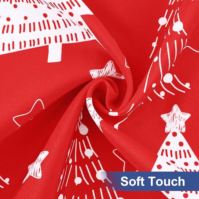 homing Rectangle Table Cloth Cover, Waterproof Polyester Elastic Fitted Tablecloth, Fits for 6 Foot Folding Tables, Washable Table Protector for Christmas, Holiday, Party (Christmas Tree, 30" x 72")