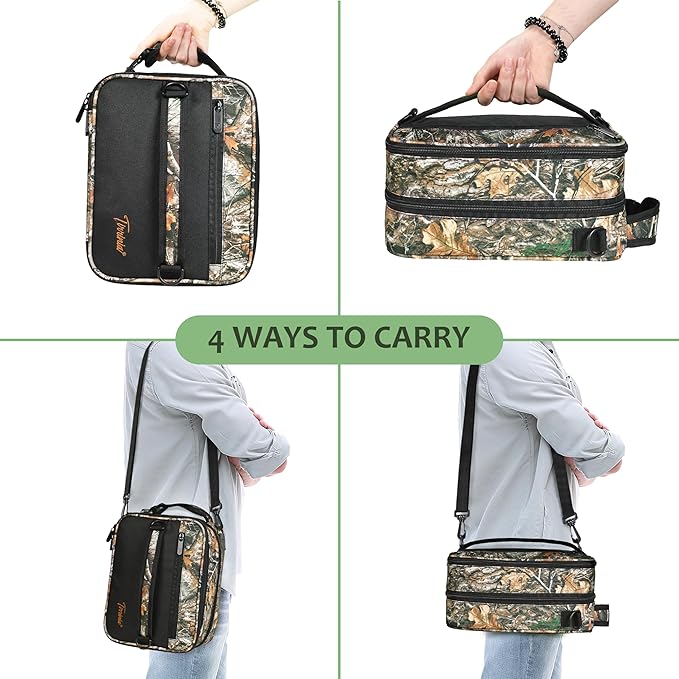 Tirrinia Expandable Insulated Lunch Bag for Men Women – Leakproof Reusable Cooler LunchBox for Kids & Adults, with Shoulder Strap, Perfect for Work, School, Office, Travel,Maple Leaf