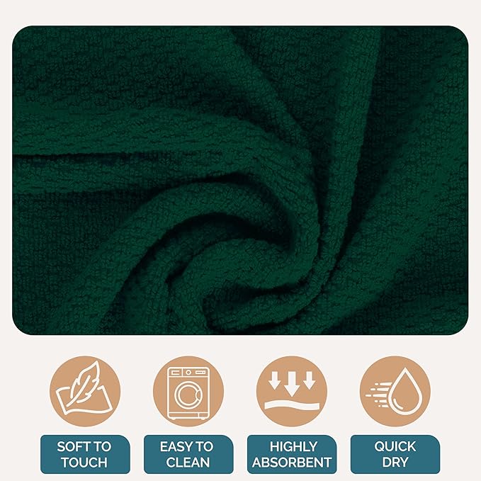 Casa Platino Kitchen Towel and Hand Towels for Kitchen – Cotton Dishcloths 8 Piece Set – Earthy Tones Meet Practical Design for Cooking, Drying, and Prep Flow – Olive