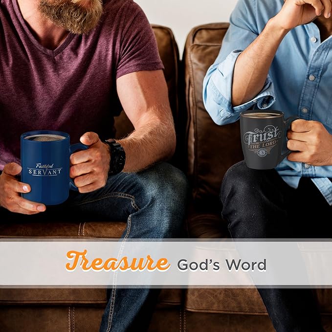 Christian Art Gifts Inspirational Ceramic Coffee & Tea Mug for Men & Women: Trust in the Lord Encouraging Bible Verse Proverb, Sturdy Lead & Cadmium-free Non-toxic Drinkware, Matte Black & Gold, 12 oz
