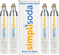 60L CO2 Canister Cylinders - Compatible w/Sodastream BLUE Screw-In Only, Ninja Thirsti, Philips, and More - Threaded Style Soda Streaming Machine CO2 Tanks Gas Refill, | 14.5 oz, Set of 4