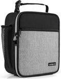 Lunch Bag, Durable Insulated Lunch Box Reusable Adults Tote Bag Lunch Bag for Men, Women, Adults (Black Gray)