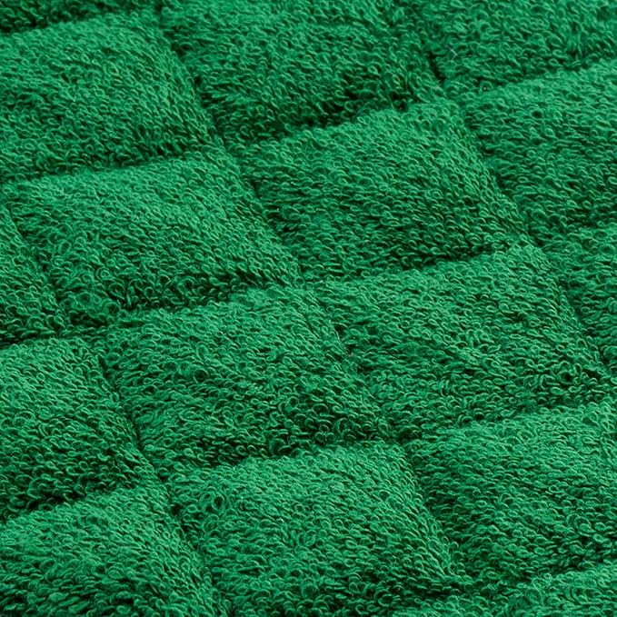 100% Cotton Kitchen Everyday Basic Terry Pot Holder Heat Resistant Coaster Potholder for Cooking and Baking Set of 5 Dark Green
