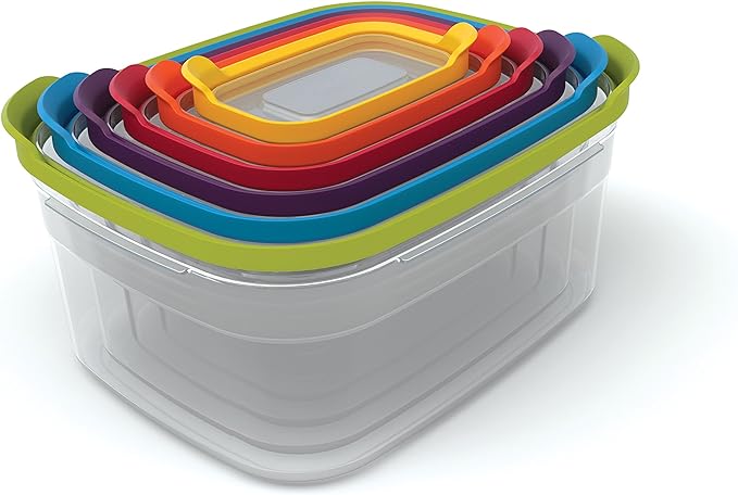 Joseph Joseph Nest Lock Plastic BPA Free Food Storage Container Set with Lockable Airtight Leakproof Lids, 12-Piece, Multi-Color