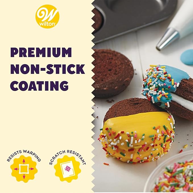 Wilton Gold Non-Stick Muffin Top Pan, Stainless Steel Bakeware, Made without PFAS, 11 x16 in, Packaging May Vary