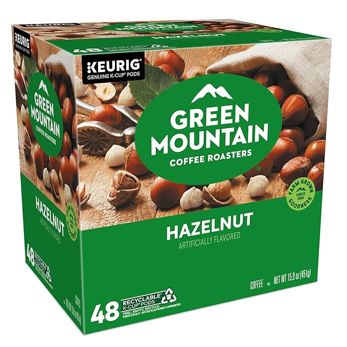 Green Mountain Coffee Roasters Hazelnut Coffee, Keurig Single Serve K-Cup Pods, Light Roast, 48 Count