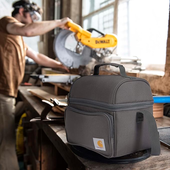 Carhartt Camping Cooler, Worksite Lunchbox, Soft Shell Lunch Bag for Construction Sites, Work and Everyday Use, Gray