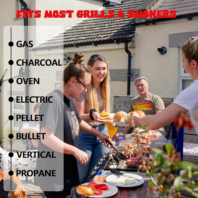 UBeesize 2 Pack 0.4mm Extra Thick 600 Degree Non Stick BBQ Grill Mat & Baking Mats, Dishwasher Safe, Easy To Clean, Black