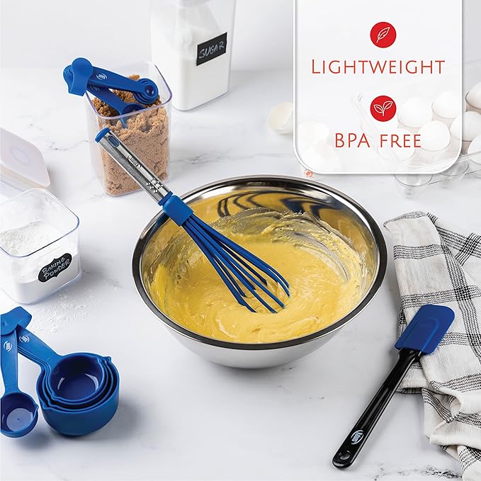 Kitchen Utensils Set, Cooking Utensil Set Kitchen Gadgets, Pots and Pans set Nonstick and Heat Resistant, 24 Pcs Nylon and Stainless Steel, Spatula Set, Apartment Essentials Kitchen Cookware Sets