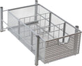 Deco Brothers Pull Out Cabinet Sliding Basket with Dividers Open Top, Medium, Silver