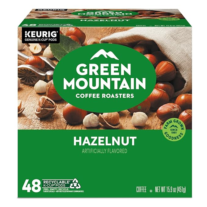 Green Mountain Coffee Roasters Hazelnut Coffee, Keurig Single Serve K-Cup Pods, Light Roast, 48 Count