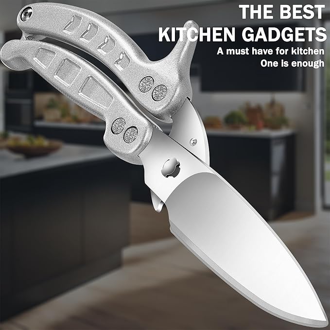 Kitchen Shears Heavy Duty Poultry Shears Meat Cutting Dishwasher Safe and Stainless Food Kitchen Scissors for Chicken Turkey Thanksgiving,Silver