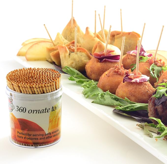 Norpro Ornate Wood Toothpicks, 360 pieces