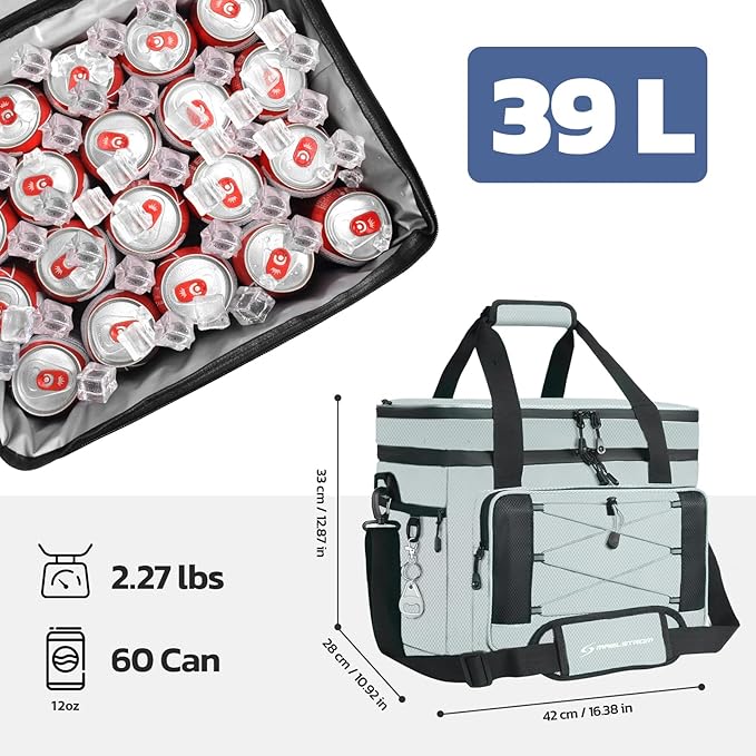 Maelstrom Collapsible Soft Cooler Bag, 24/30/60/75 Cans Beach Cooler, Ice Chest, Leakproof & Portable for Beach, Camping, Road Trips & Grocery Shopping
