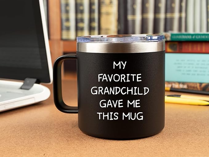 Christmas Gift for My Grandpa - My Favorite Grandchild Gave Me This Mug Tumbler - Grandfather Gift from Grandkids Granddaughter Grandson Best Father's Day Gifts, Birthday or Retirement Cup for Him