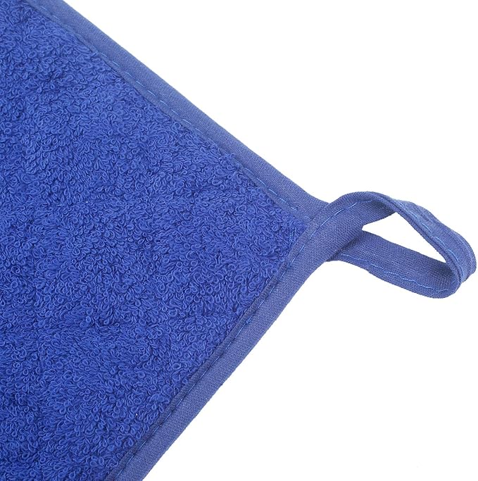 100% Cotton Kitchen Everyday Basic Terry Pot Holder Heat Resistant Coaster Potholder for Cooking and Baking Set of 5 Navy Blue