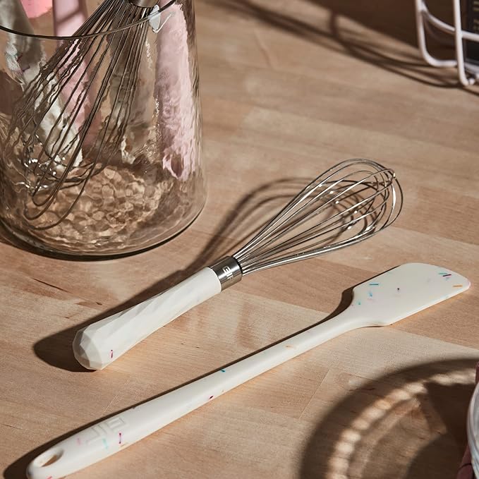 GIR: Get It Right Stainless Steel Whisk - Small Whisks for Cooking, Mixing, and Stirring - Mini-8 Inch - Studio White
