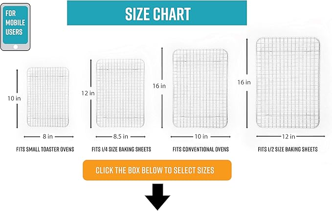 Goson Heavy Duty Stainless Stain Bakeware, Baking, Cooling, Oven Roasting, Broiler Rack, 8in by 10in, Cross Wire, Pack of 2, Compatible with Various Baking Sheets Oven Pans