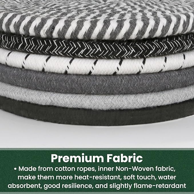 8 Inch Trivets for Hot Dishes, Hot Pots and Pans, Thick Heat Resistant Large Coaster for Kitchen, Hot Pads, Kitchen Essentials, Kitchen Decor for Table & Countertop, 6 Pcs