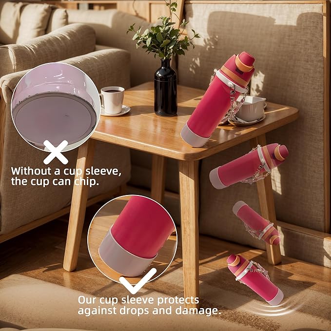 Silicone Boot Set for Owala Water Bottle 24 oz, 32 oz, 40 oz - Includes Anti-Slip Sleeve & Water Bottle Handle Strap, Perfect Owala Accessories, Fits Owala Tumbler, Owala FreeSip, Owala Candy Coated