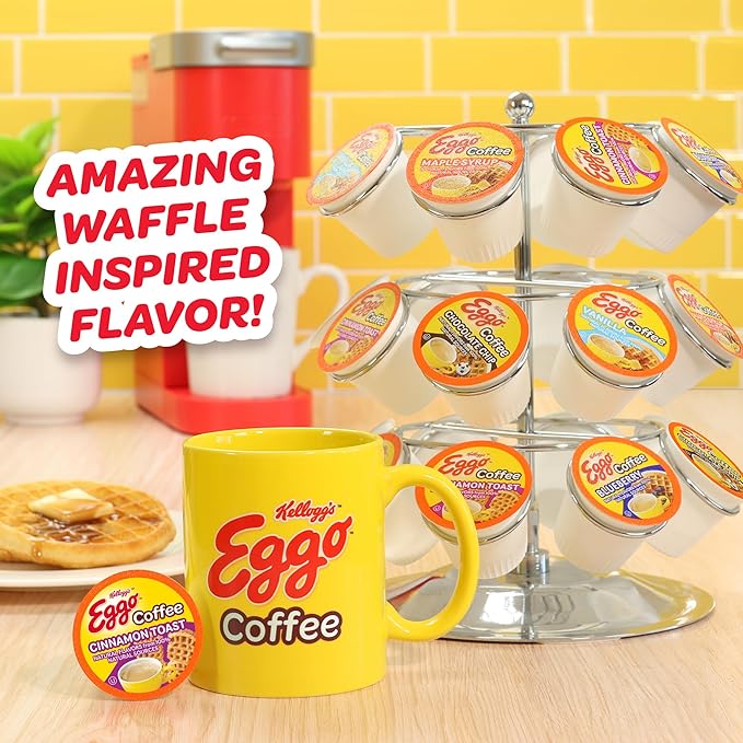Eggo Beverages Cinnamon Toast Waffle Flavored Coffee Pods for Keurig K Cup Brewers, Fair Trade Certified, 40 Count – Warm and Cozy Cinnamon