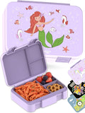 BEARFOOT Bento Box Compact, BPA-Free Children's Lunch Box for School & Nursery, Leak-Proof Lunch Box for Girls and Boys, Practical, Lightweight and Compact (Mermaid Purple, 4 Cups)
