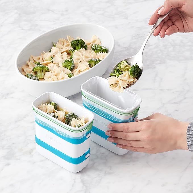 YouCopia FreezeUp Freezer Food Block Maker, 6 Cup, Meal Prep Bag Container to Freeze Soup and Leftovers
