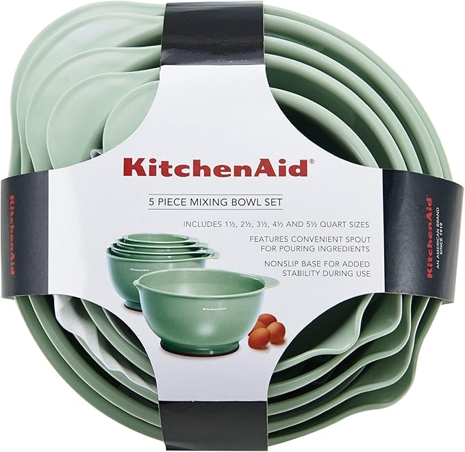 KitchenAid Classic Mixing Bowls, Set of 5, Pistachio