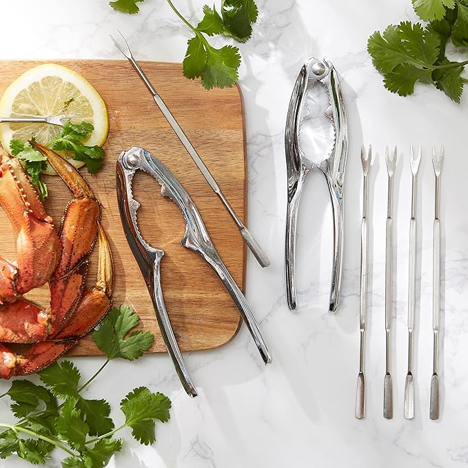 RSVP International Endurance Collection Seafood Tool, Cracking Tools, 8 Piece, Stainless Steel
