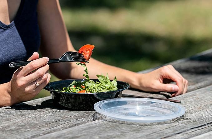 Meal Prep Container Reusable with Lids [25 Set- 24oz] Round Ideal-Food Prep Containers, Food Storage Bento Box | Stackable | Microwave | Dishwasher | Freezer Safe.
