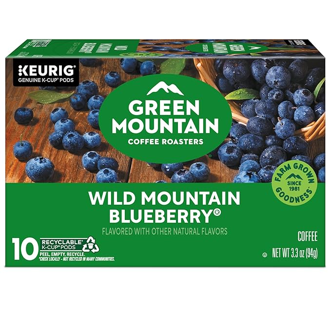 Green Mountain Coffee Roasters Wild Mountain Blueberry Keurig Single-Serve K-Cup pods, Light Roast Coffee, 60 Count (6 Packs of 10)
