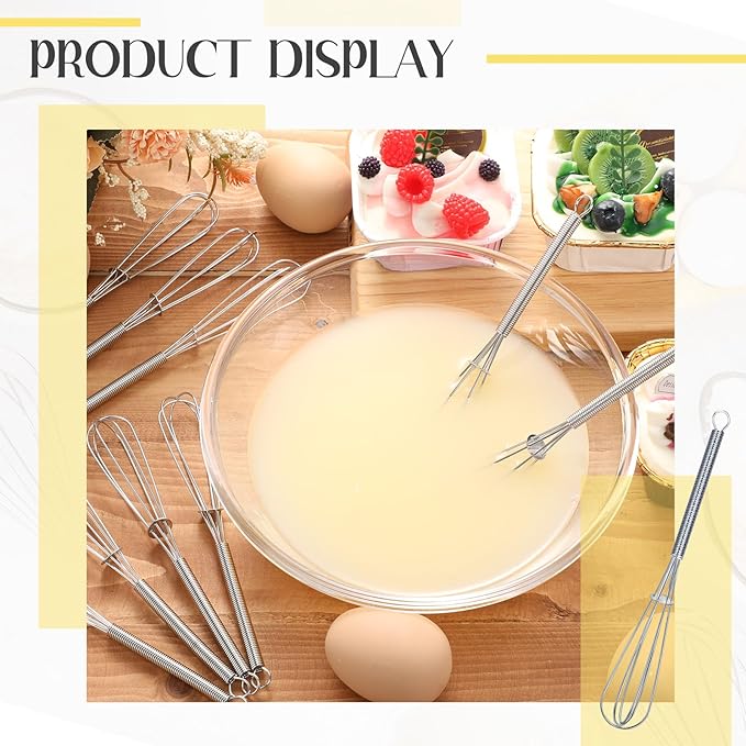 Baderke 100 Pcs 6 Inch Mini Whisk Bulk Small Whisks for Cooking 304 Stainless Steel Tiny Whisk for Baking, Whipping, Beating Eggs, Mixing Sauces, Blending Ingredients