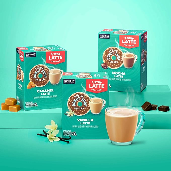 The Original Donut Shop Mocha One-Step Latte, Single Serve Coffee K-Cup Pod, Flavored Coffee, 20 Count (Pack of 2)