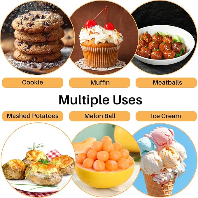 Mini Cookie Scoop, Extra Small,1 Tsp Cookie Dough Scoop, Melon Baller Scoops, Mini Ice Cream Scoop, Comfortable Grip, Non-Slip, For Making Cookie Melon Ball Ice Cream Meatball