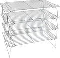KITCHENATICS 4-Tier Stackable Cooling Racks for Baking, 100% Stainless Steel Wire Rack, Oven Safe Baking Rack, Oven Rack for Pizza, Cake, Bread, Cooling Rack for Cooking and Baking, Cookie Rack 15x10