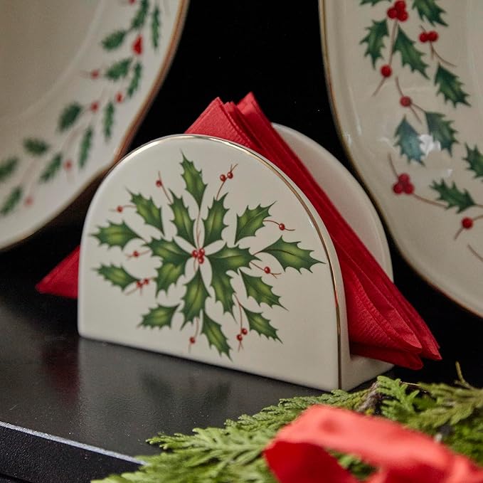 Lenox 870004 Hosting The Holidays Napkin Holder, Christmas