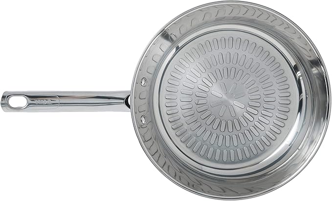 T-fal Performa Stainless Steel Sauté Pan 10.5 Inch Oven Broiler Safe 500F Cookware, Pots and Pans, Dishwasher Safe Silver