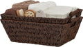 GRANNY SAYS 2-Pack Wicker Storage Baskets, Large Baskets with Handles, Wicker Baskets for Shelves, Waterproof Woven Basket for Organizing, Brown