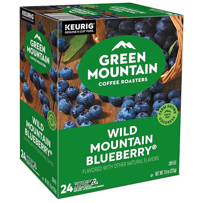 Green Mountain Coffee Roasters Wild Mountain Blueberry Keurig Single-Serve K-Cup pods, Light Roast Coffee, 96 Count