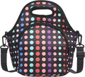 CILLA Neoprene Lunch Bag for Women Insulated Lunch Tote Bags Washable Lunch Container Box Picnic Lightweight Meal Prep Bags(Small Colored Dots+)