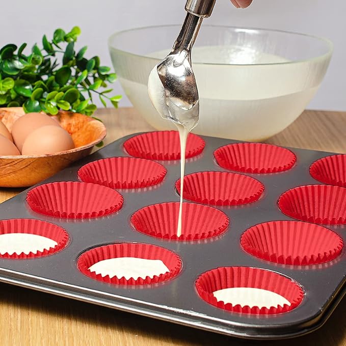 Baking Cups, 100 pieces Paper Muffin Wrapper Molds Nonstick Cupcake Holders for Wedding, Birthday, Baby Shower or Holiday Party