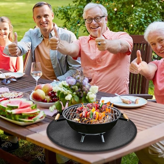 Solo Stove Tabletop Fire Pit Mat, Small Under Grill Pad to Protect Your Table, Fireproof Mat for Solo Stove Accessories, 4-Layer Fireproof, Heat Resistant, Easy to Clean, Reusable