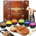 Cocktail Smoker Kit with Torch, Whiskey/Bourbon/Old Fashioned Smoker Kit with Torch,6 Flavor of Wood Chips,Orange/Apple/Oak/Cherry/Walnut/Mesquite,Birthday Gifts for Man,Husband,Dad(No Butane)